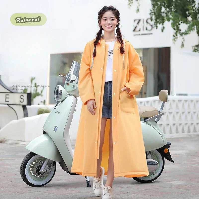 Electric Bike Raincoat New Style Thickened Long Sleeve Waterproof Motorcycle Rainwear for Bikers Y250814