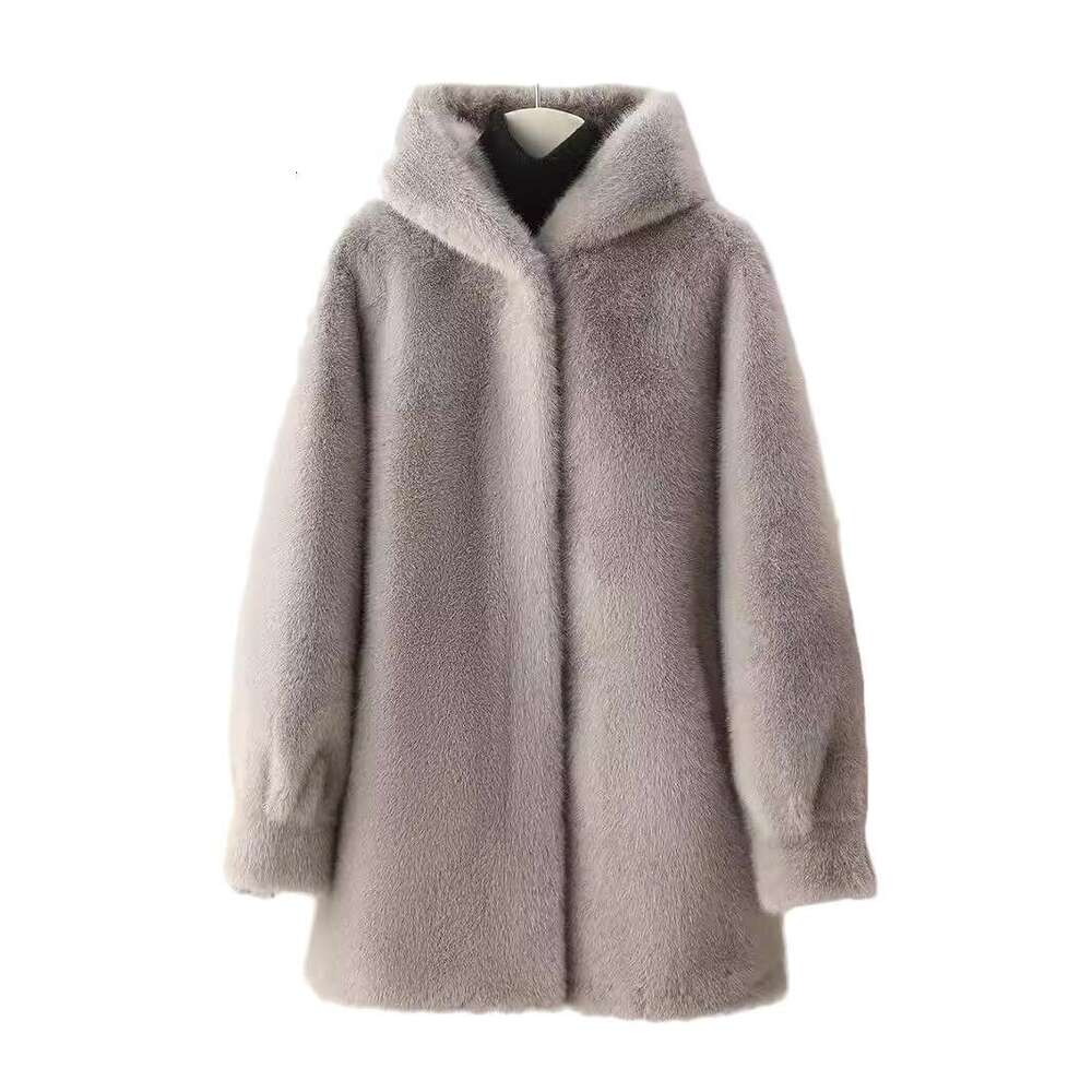 Clothing Autumn And Winter Veet Eco Friendly Fur Women's Mink Hooded Young Medium Length Coat 20250815