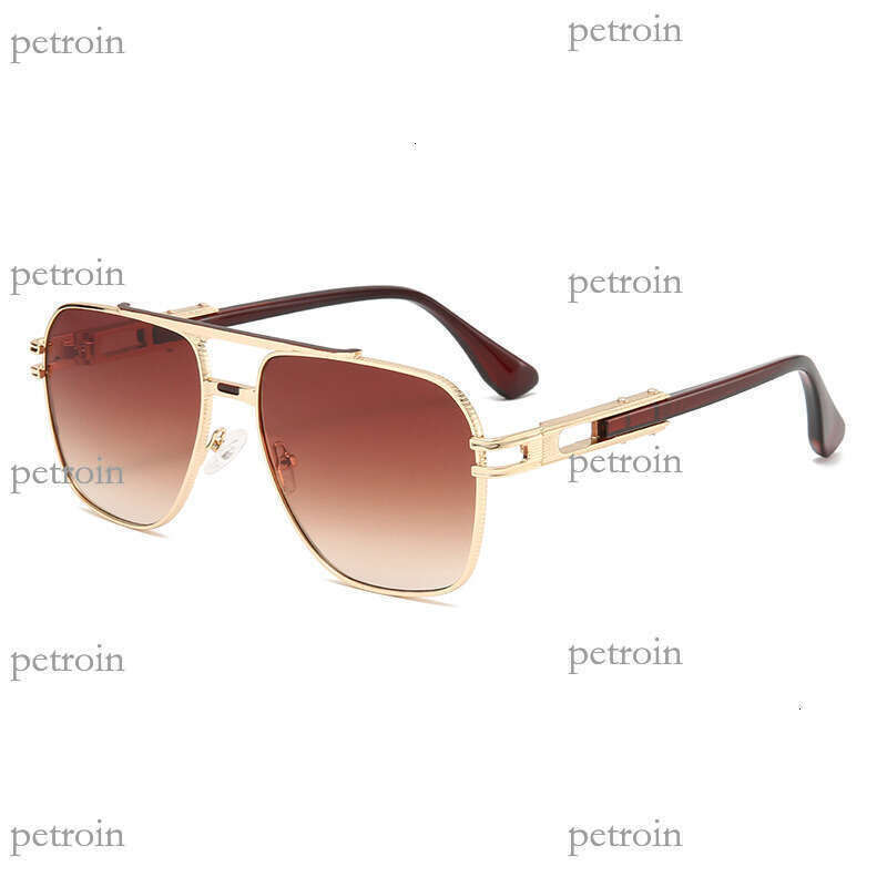 New Double Beam High Quality Metal Frame UV400 Sunglasses Men