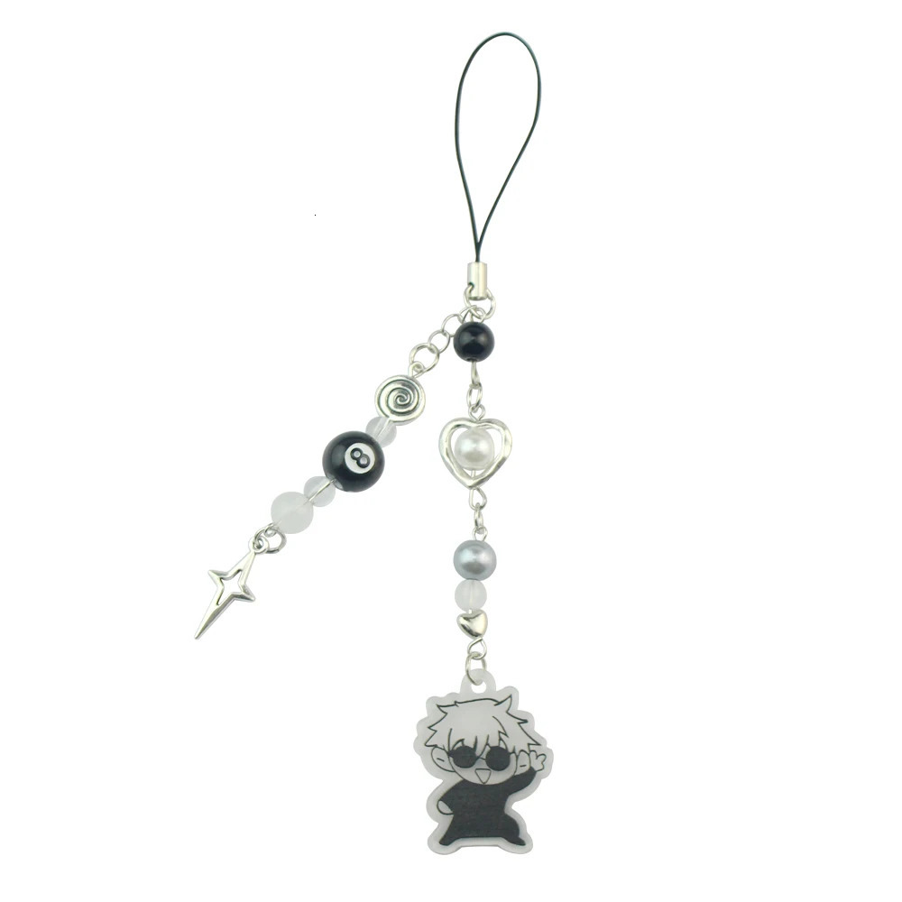 Anime Keychain Cosplay Geto Suguru Satoru Gojo Matching Jujutsu Phone Charm Accessory Pendant Keyring Bag Jewelry Gift 250804