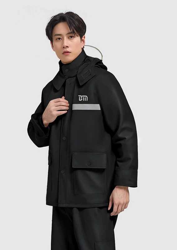 Heavy Rainproof Thickened Motorcycle Raincoat Set Mens Long-style Design Full-body Waterproof for Adult Riders Y250814