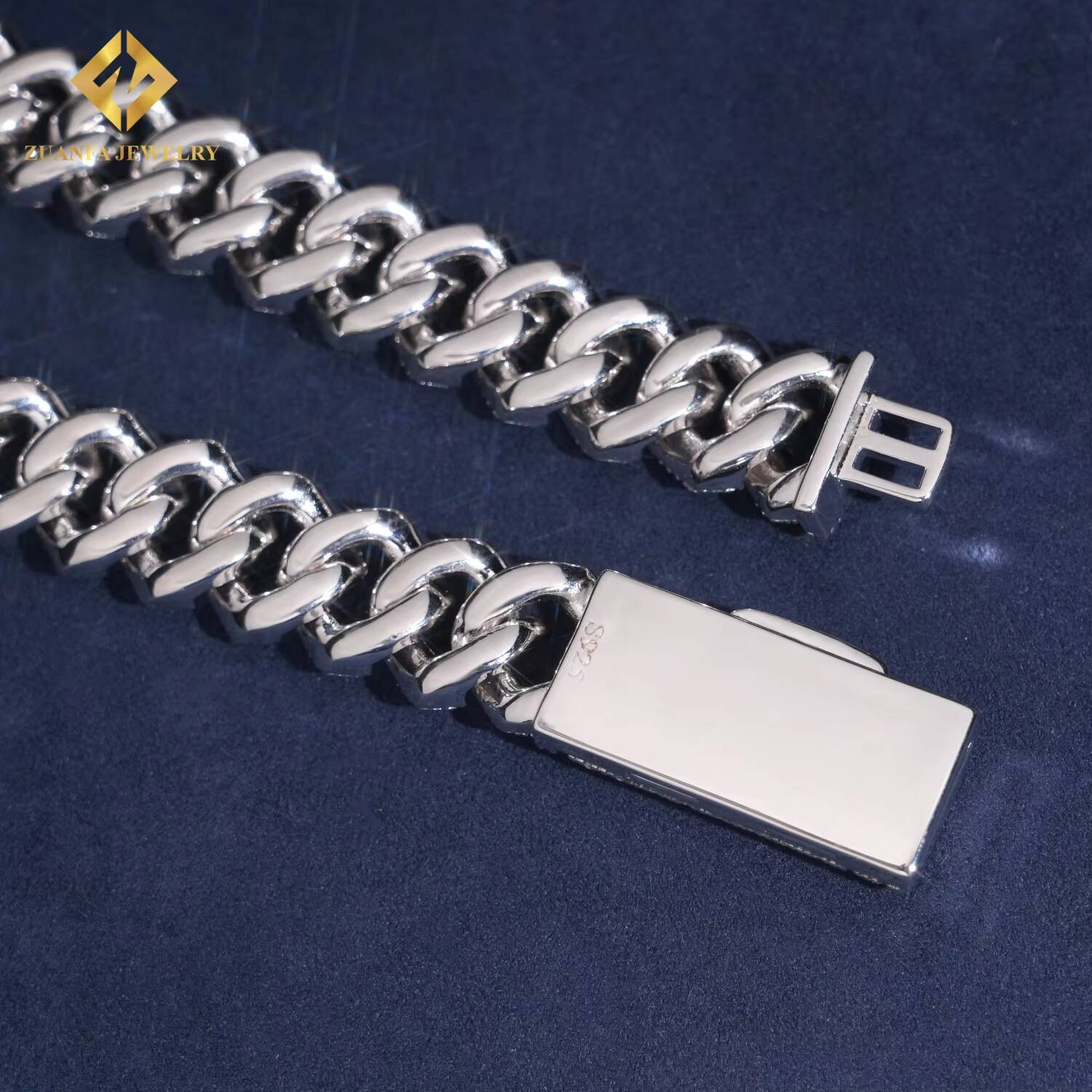 Luxury VVS 4 Rows 15mm Miami Hip Hop Fine Jewelry Lab Moissanite Diamond Men Necklace Cuban Link Chain