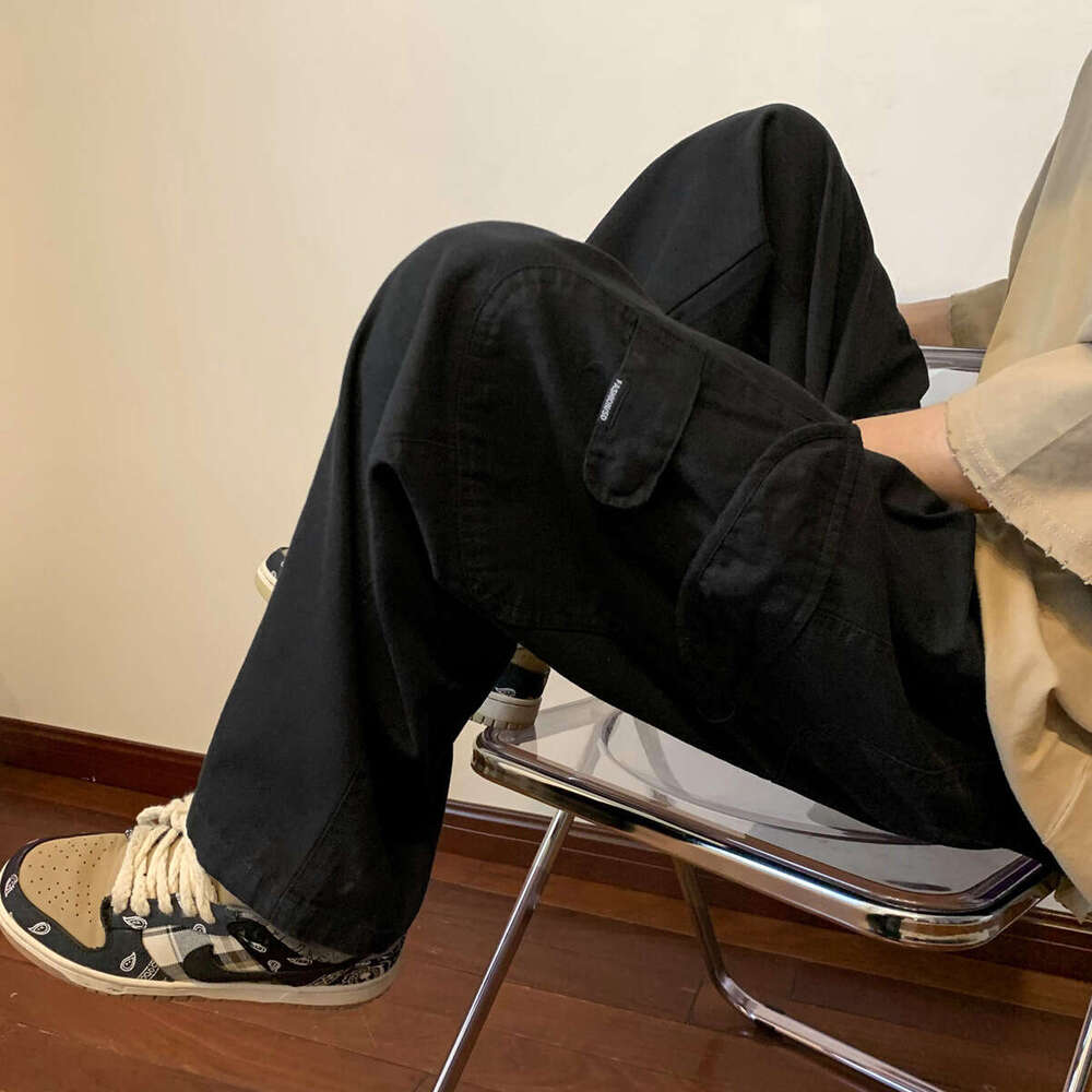 Army Green Cargo Men Summer Thin Straight Cityboy American Street Skateboard Pants B5