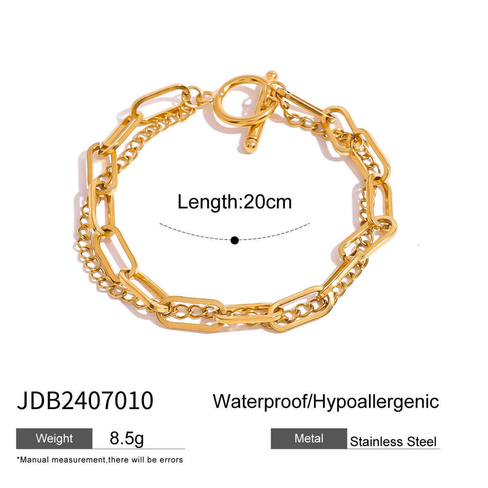 Stainless Buckle Jewelry Plain Circle Multi-layer Bracelet Designer High-end Ins for Women Style Titanium Steel Hand