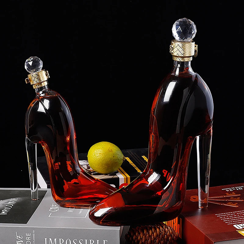 375ml 700ml High-Heels Shoes Shaped Whisky Decanter Glass Crystal Merlot Rum Vodka Wine Bottle Liquor Dispenser Bar Tools 250809