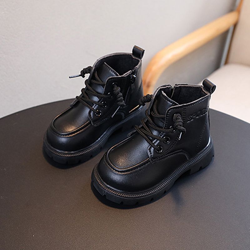 Children Leather Boots Girls Boys Autumn Winter New Fashion British Style Kidsnest Casual Comfortable Toddler Short Boots Kids Ankle Boots Size US 5C-