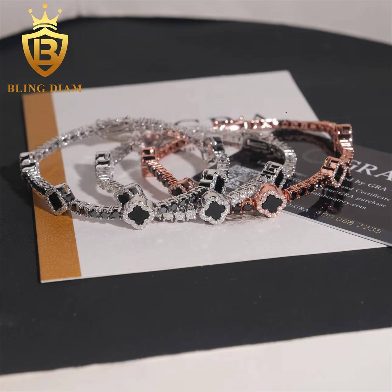Iced Out Diamond 3mm Hip Hop Fine Jewelry 925 Sterling Silver VVS Moissanite Diamond Tennis Chain Bracelet