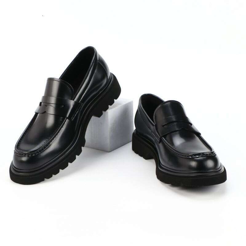 Made Of Genuine Mh, Lefu Sho, Men's Trendy Brand Thick Sol, Elevated Height Busins And Leisure Leather