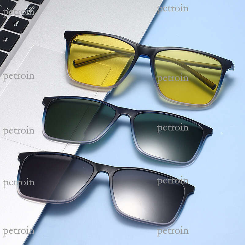 New Magnetic TR90 Blue Light Blocking Set Multi-Color Switchable Unisex Sun Protection Polarized Sunglasses