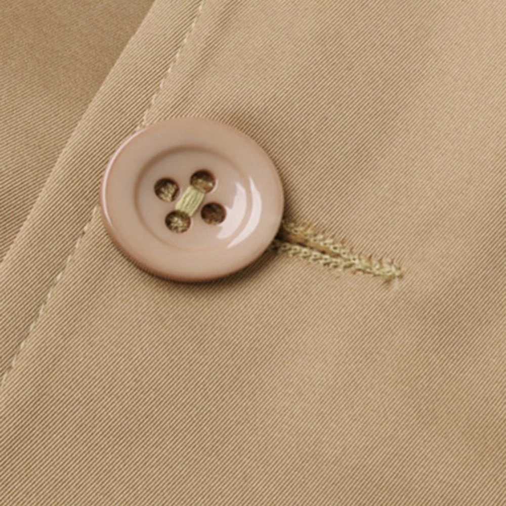 Autumn and Winter Mens Mid-Length Trench Coat Elegant British Solid Color Coat Korean Style Double-Breasted Casual Trench Coat W250815