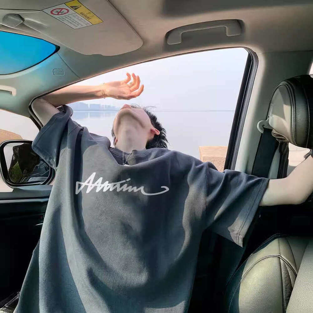 Short T-Shirt For Men Summer New American Style Trendy Brand Simple Pure Cotton Loose Half Sleeve Tee Shirt B5