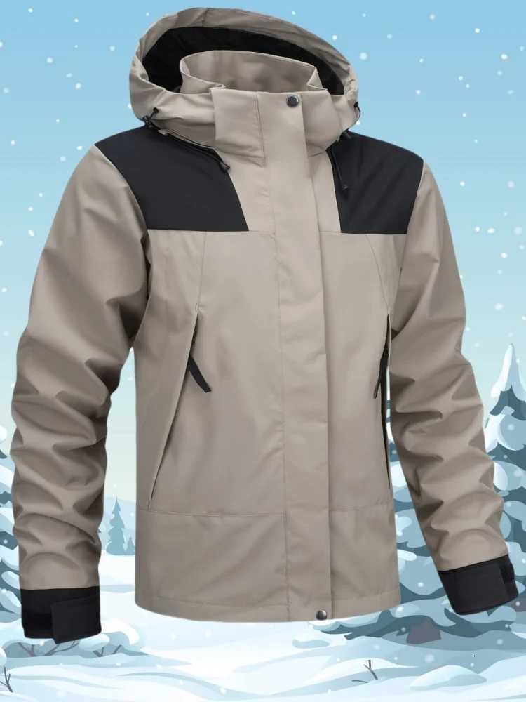 2025 Autumn Spring Mens Oversize Clothing Casual Waterproof Windbreaker Jacket Full Zip Up Hooded Outdoor Hiking Coat Men W250815