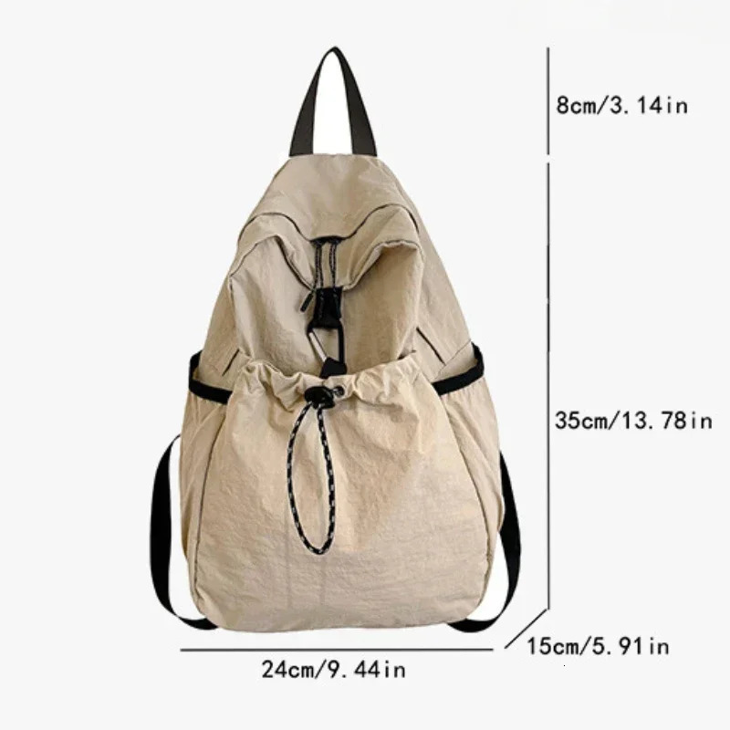 Junior High School Student Schoolbag Women Backpack Cloth Bag Casual Fashion Pleat High-Grade Backpack Women 250809