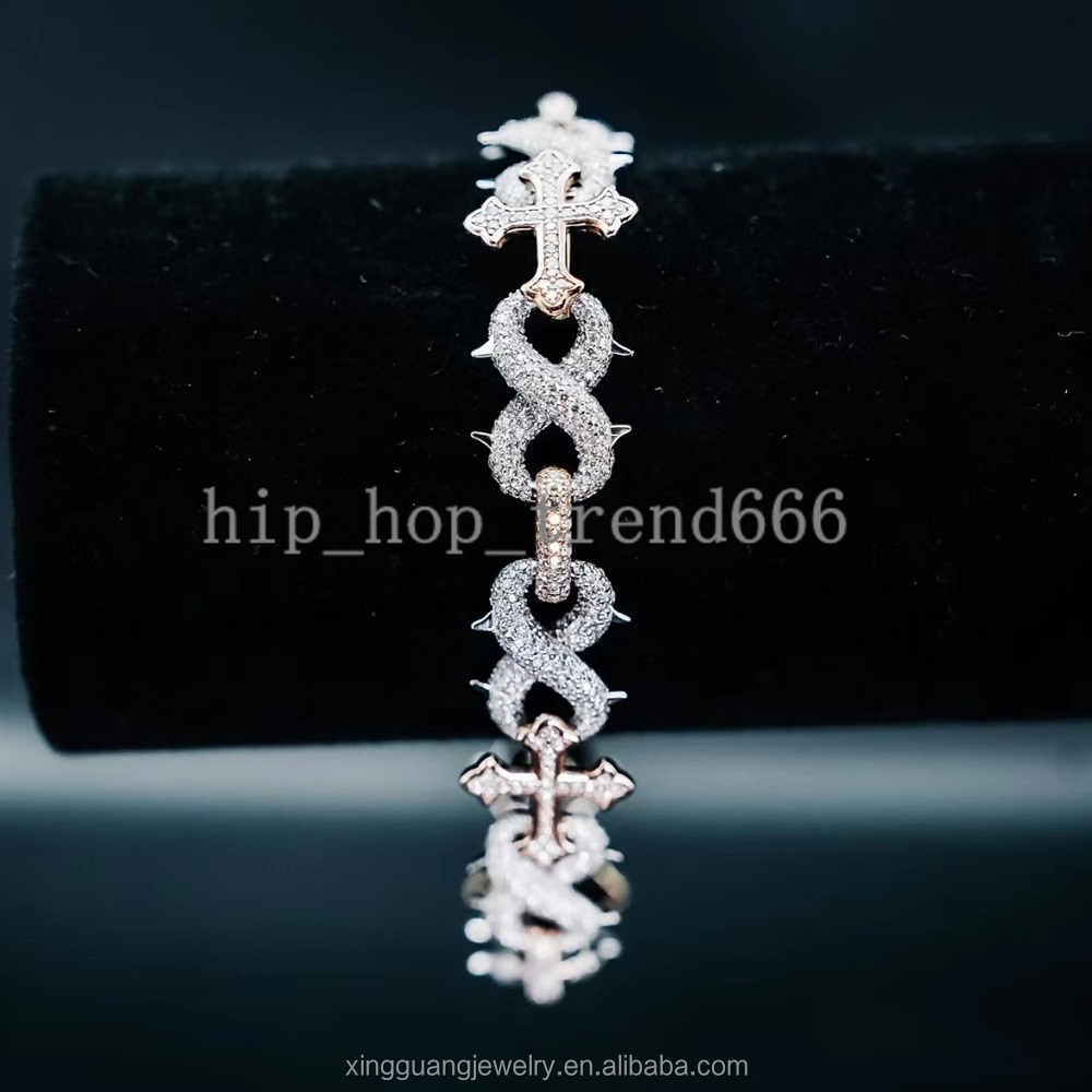 Custom 15mm Infinite Chain Passed Diamond Tester Cuban Link Chain S925 Silver VVS Moissanite Hip Hop Necklace Link