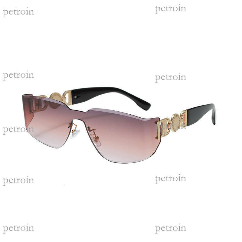 New Style Personality Curved Frameless Edge Cut Design for Women High-end Bare-faced Slimming Future Technology Sunglasses Trendy