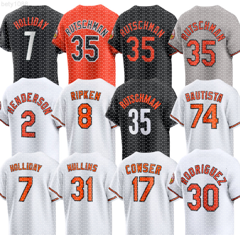 Custom MLB Orioles Baseball Jersey Cal Ripken Adley Rutschman Ryan Mountcastle Gunnar Henderson Anthony Santander Colton Cowser Grayson Rodriguez Cedric Mullins
