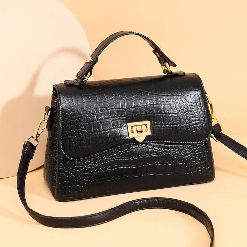 100% Genuine Tote Bag Women Brand High Quality Solid Color Cow Leather Handbag Female Shoulder Crossbody Bags