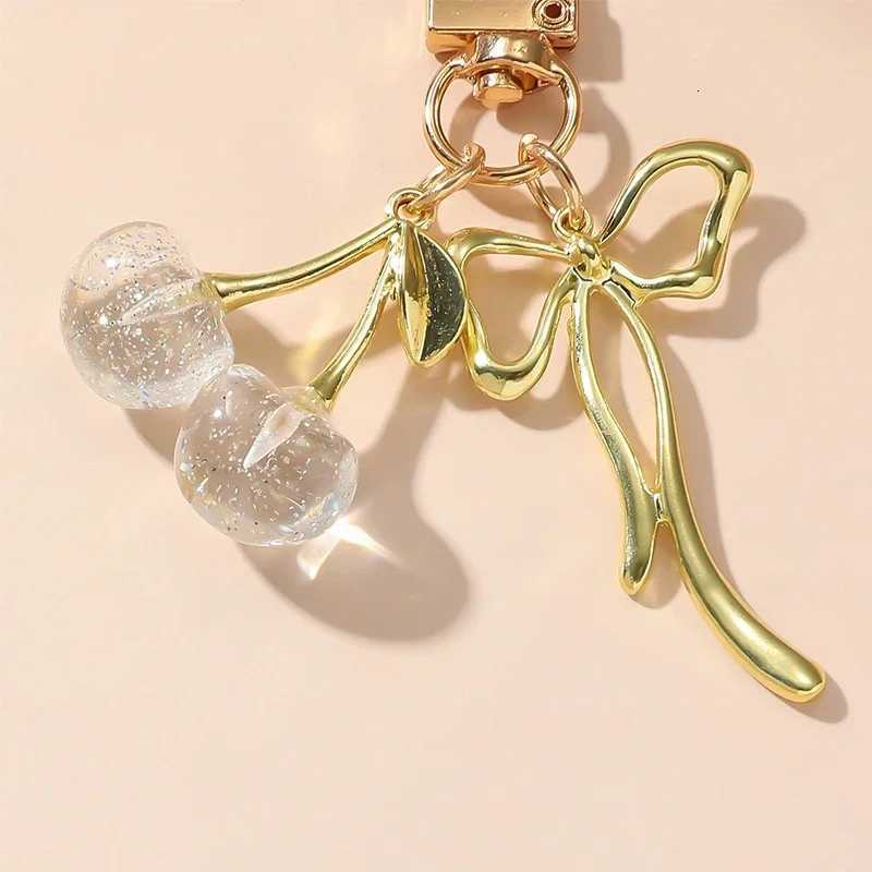 Cherry Pendant Keychain for Women Cute Bag Decoration Multifunctional Jewelry Car Key Accessories Trendy Charm Keyring S250815