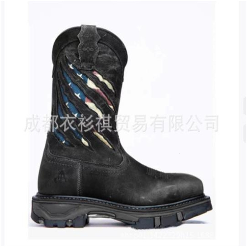 Classic Denim Boots Vbottom Genuine Handicraft Mens Round Head Locomotive Zapato De Hombre 35 48 w250801