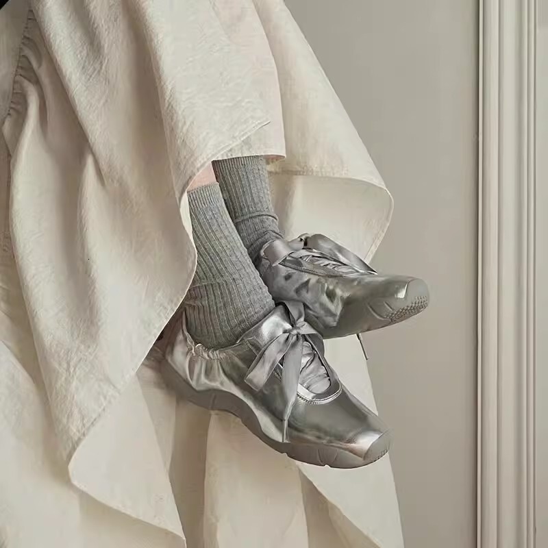 2025 New Ballet Shoes Designer Soft soled Sports Shoes Silk Single Shoes