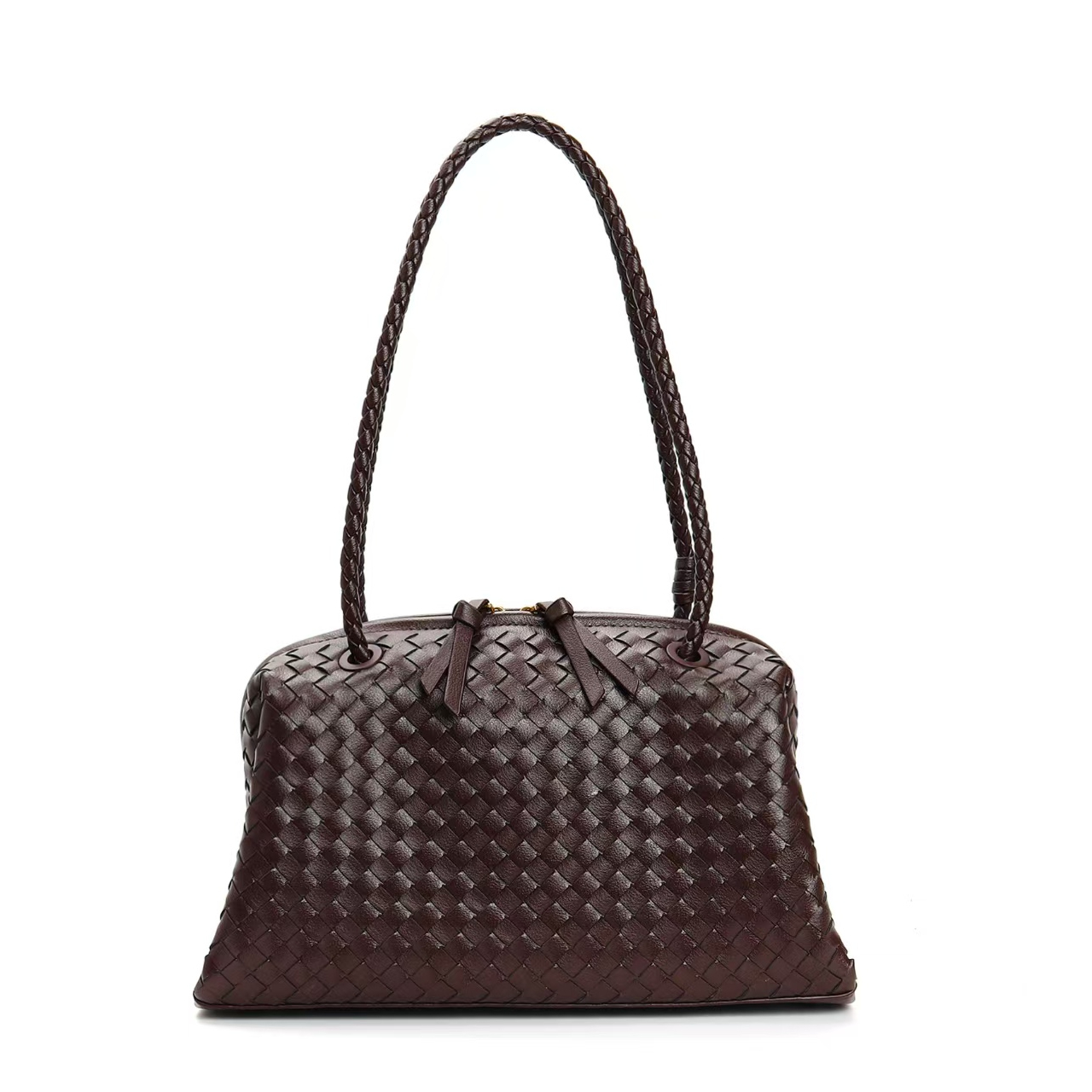 Real Leather Knitting Boston Bags Women Luxury Designer Handmade Woven Shoulder Bag Fashion Hobo Underarm Intrecciato Handbags 2025 Autumn New Quality Purses 3311