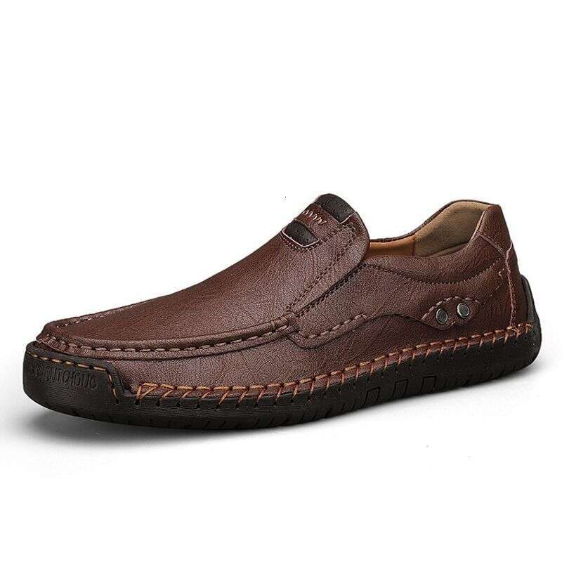 Large Size Men's Handmade Loafers, Slip On Casual Low Cut Leather Shoes, Business Driving Shoes