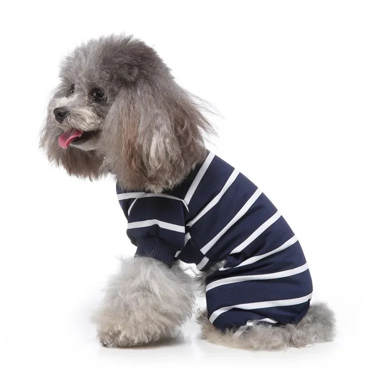 selling pet clothes home striped dog clothing pajamas highnecked fourlegged 250814
