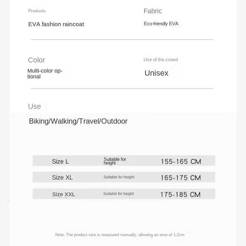 EVA Unisex Adult Raincoat Thickened Raincoat BicycLE ELEctric VehicLE Poncho Explosion-PROof Rain Gear Rain Y250814