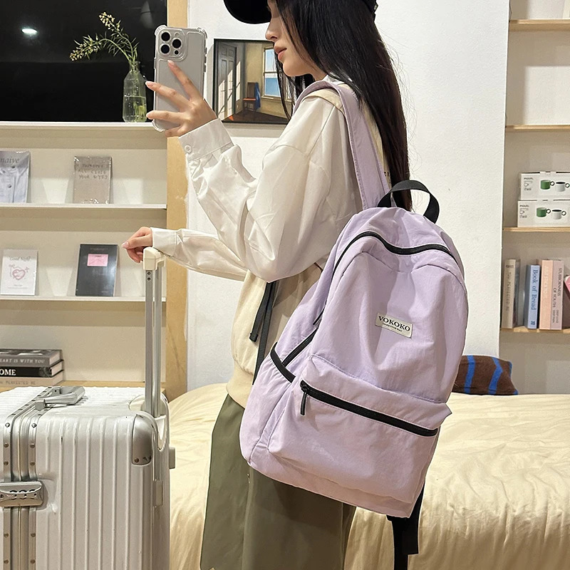 Japanese Style Simple Lazy Style Drapey Student School Bag Large Capacity Student Sports Backpack Lightweight School Bag 250809