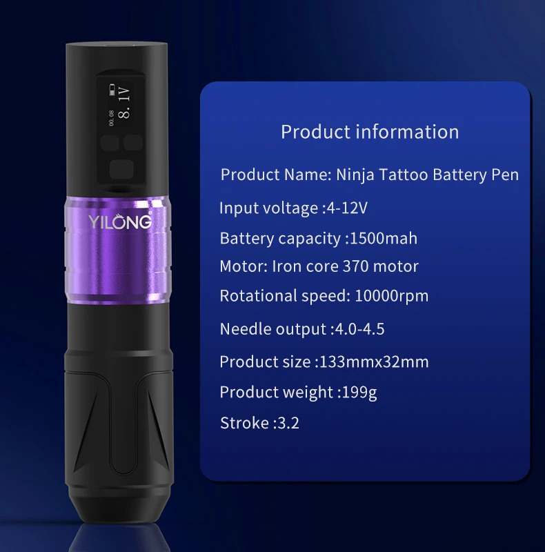 YILONG Wireless Tattoo Machine Pen 2 Battery Powerful Motor Supply Permanent Makeup for Artists 250809