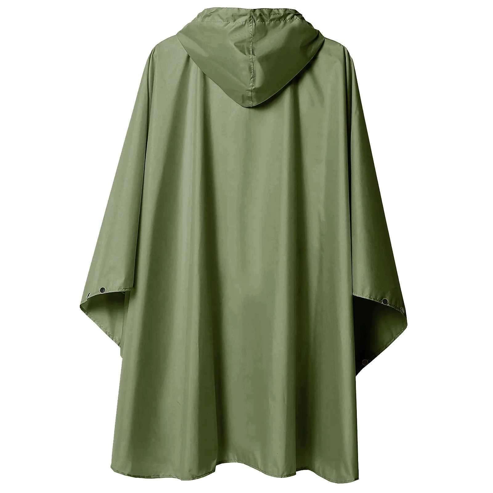 Hooded Rain Coat Men Poncho Women With Pocket Waterproof Lightweight Unisex Raincoat Hiking Camping Emergency Y250814