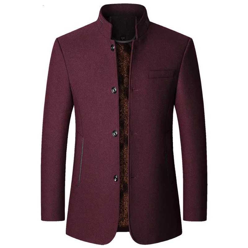Men Fleece Woolen Blazers Jackets Cashmere Trench Coats Stand-up Collar Business Casual Suits Coats Men Winter Jackets Coats W250815