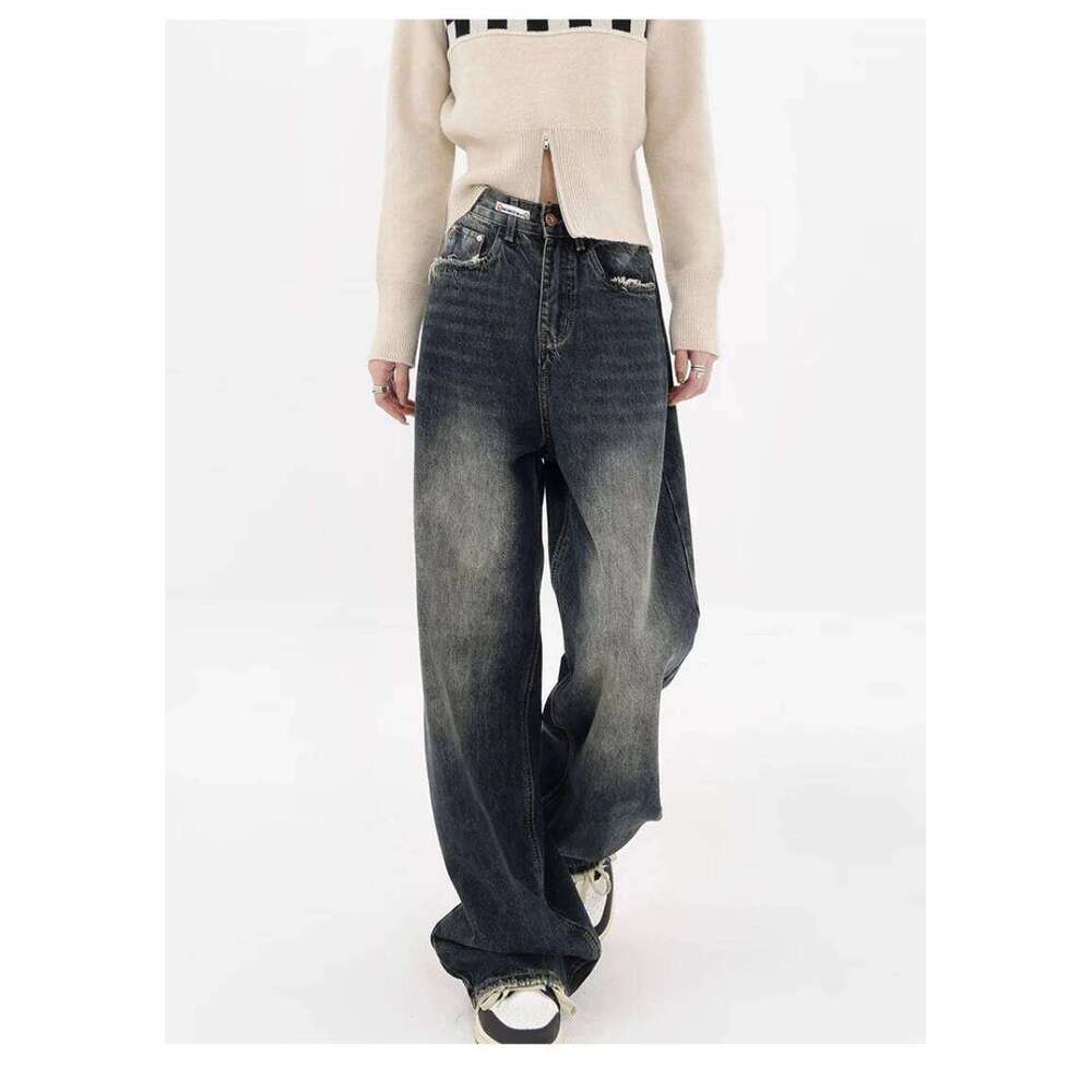 Haruku Y2K Jeans Women's Streetwear Retro Fashion Waisted High Street Loose Wide Leg Denim Pants Women