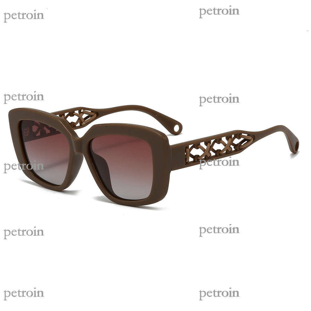 2025 New Fashion Sunshade Glasses Personality Hollow Trendy Square Frame Internet Celebrity Street Style Sunglasses