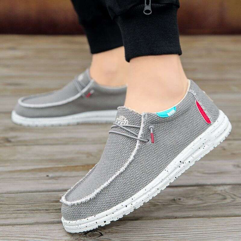 Slip-On Canvas for Man Casual Walking Outdoor Lightweight Men's Tennis Running Shoes Loafers
