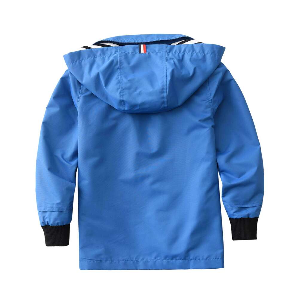3-9T Kids Boys Girls Hooded Spring Autumn Outerwar Waterproof Children Rain Jackets Sportswear Cotton Lined Windbreaker
