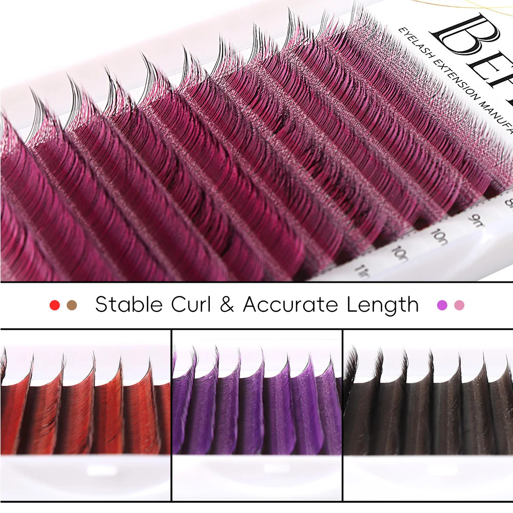 Befer Pink Red Colored Volume 3D W Eyelashes for Brown Purple Colorful C D 815 Lashes Cosplay Eyelash s 250811