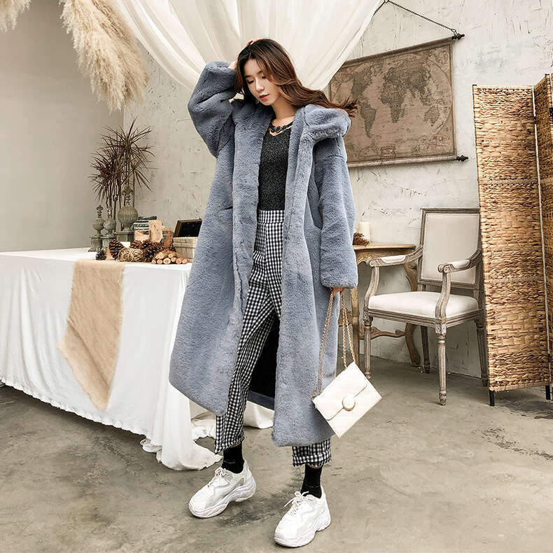 Women's Clothing New Mink Plush Women's Long Hooded Loose Thick Warm Fur Coat 20250815