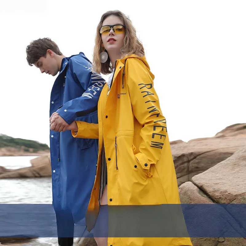 Raincoat Outdoor Long Full Body Adult Double Layer Rainproof PU Raincoat for Men and Women Poncho Men Rain Poncho Y250814