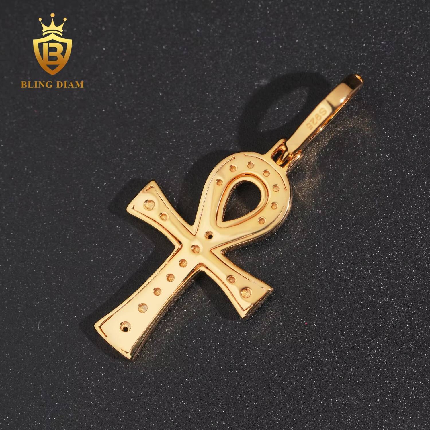 Factory Direct High Quality Hip Hop Sterling Silver 925 Moissanite Allah Cross Iced Out Pendant for Men