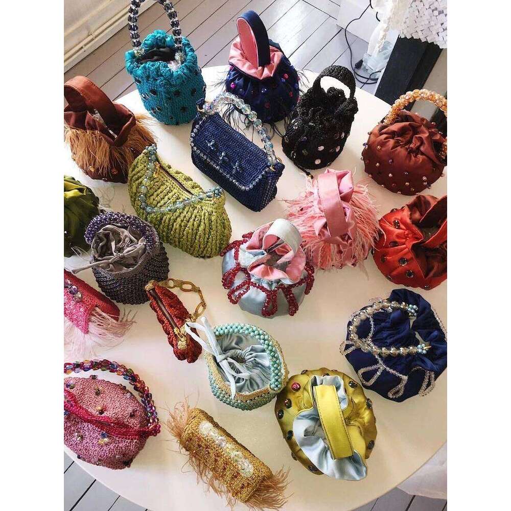 Designer bag 52 Fashion Bags Dias Totes Women Crystals Rhinestone Evening Clutch Bag Wedding Handbag Silk Satin Party Purse