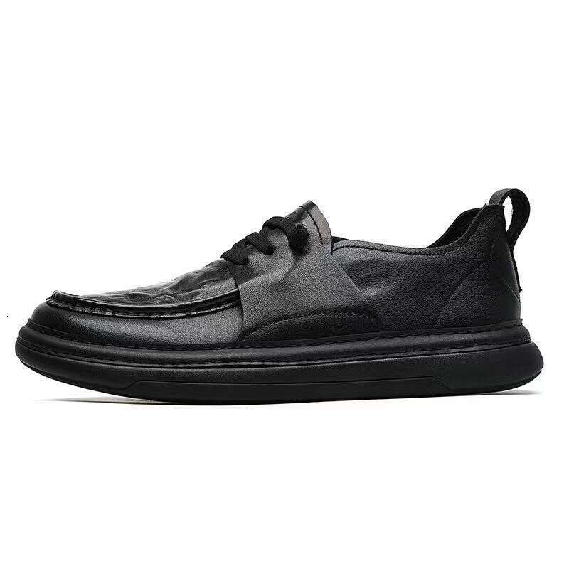 Crooked Shoes For Men, 2025 Autumn New Item, Versatile Business Casual Leather Men's Shoes, Thick Soled Loafers