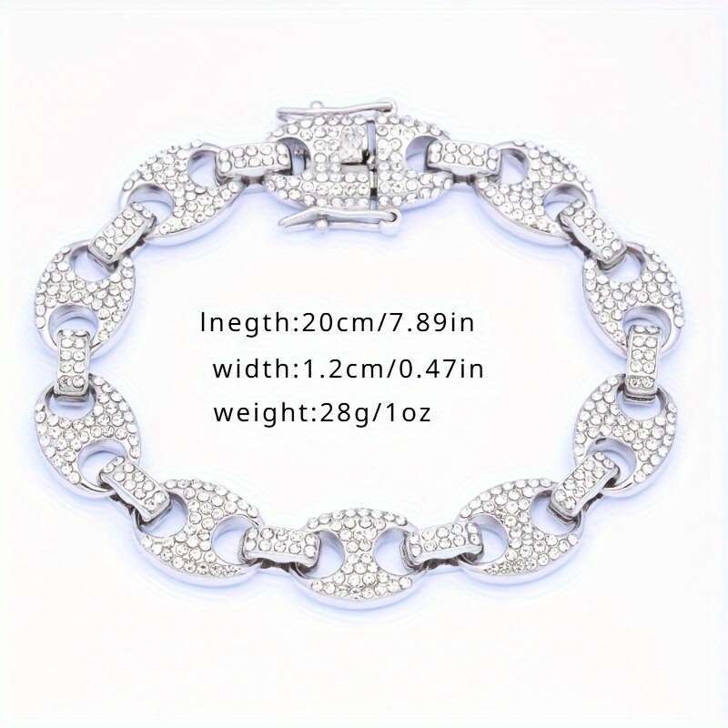MOXI Hot-Selling Hip-Hop Rapper Personality Temperament High-End Non-Fading Copper Inlaid Zircon Bracelet