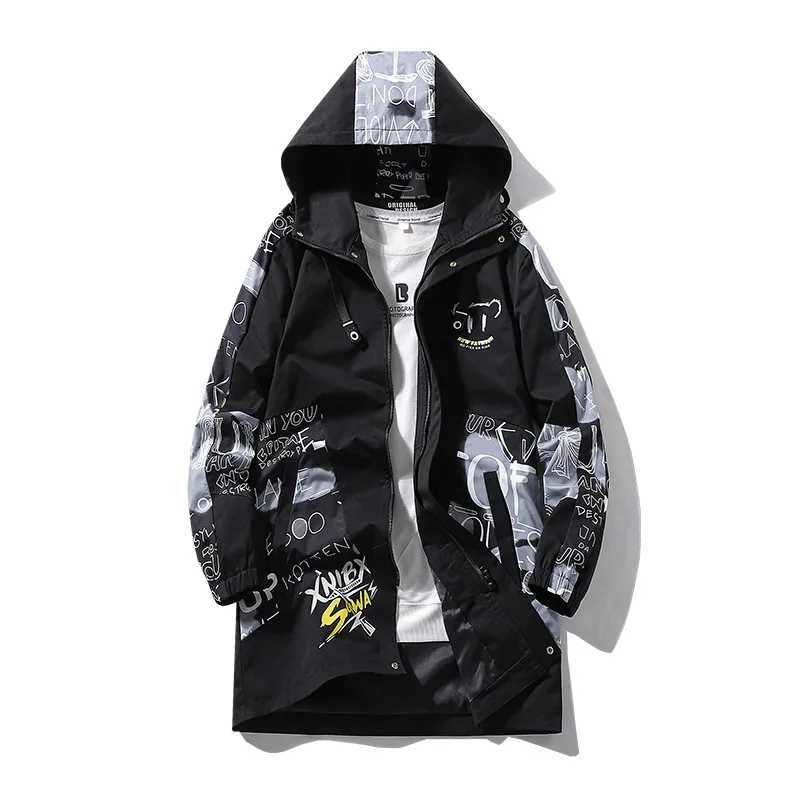 Fashion Trench Coat Man Long Mens Coat Spring Autumn Loose Handsome Mens New Teenage Jacket Windproof Dropshipping W250815