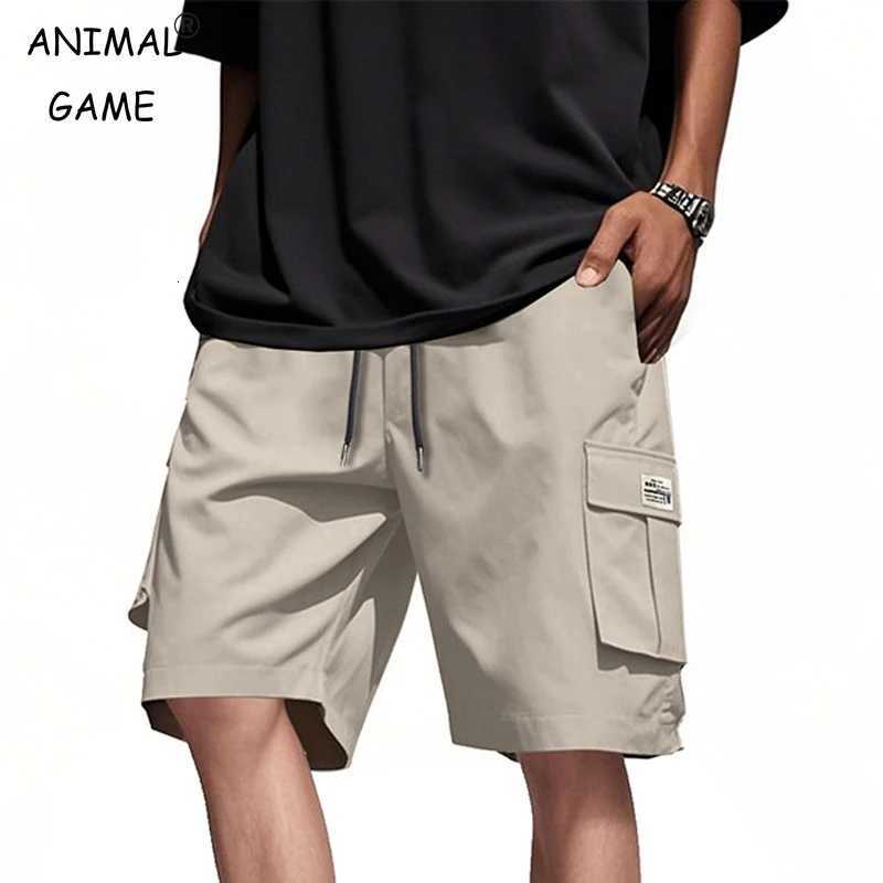 Summer Mens Drawstring Cargo Shorts Relaxed Fit Shorts with Pockets Work Hiking Summer Athletic Short Men Oversize Shorts Y250814