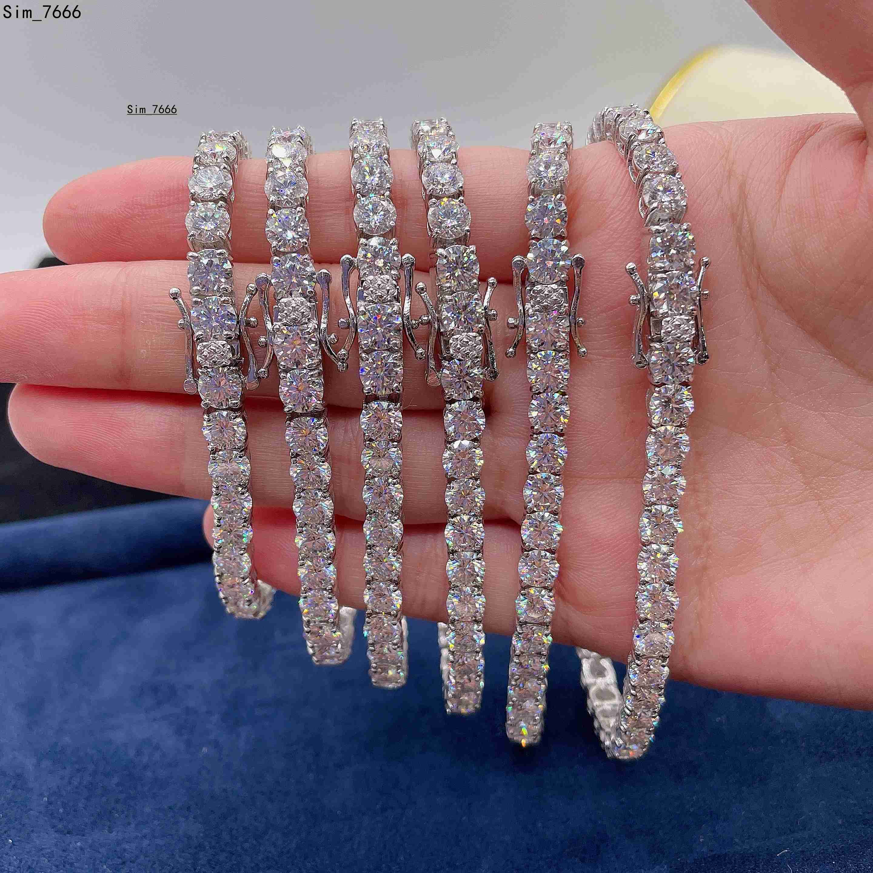 Hip Hop Moissanite Jewelry 5mm Bracelet Pass Diamond Tester Vvs Moissanite Tennis Chain in Stock