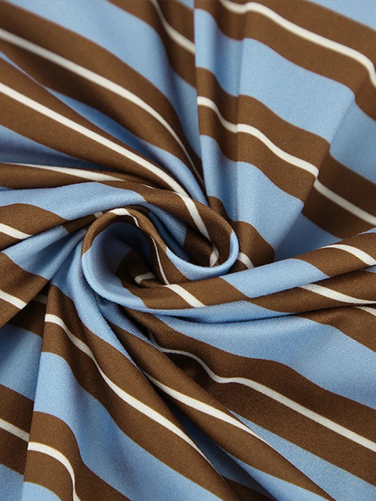 Vintage Striped Womens Pullover Tshirt Turndown Collar Long Sleeve Tops Women Casual Loose Button Shirt Fashion 250814