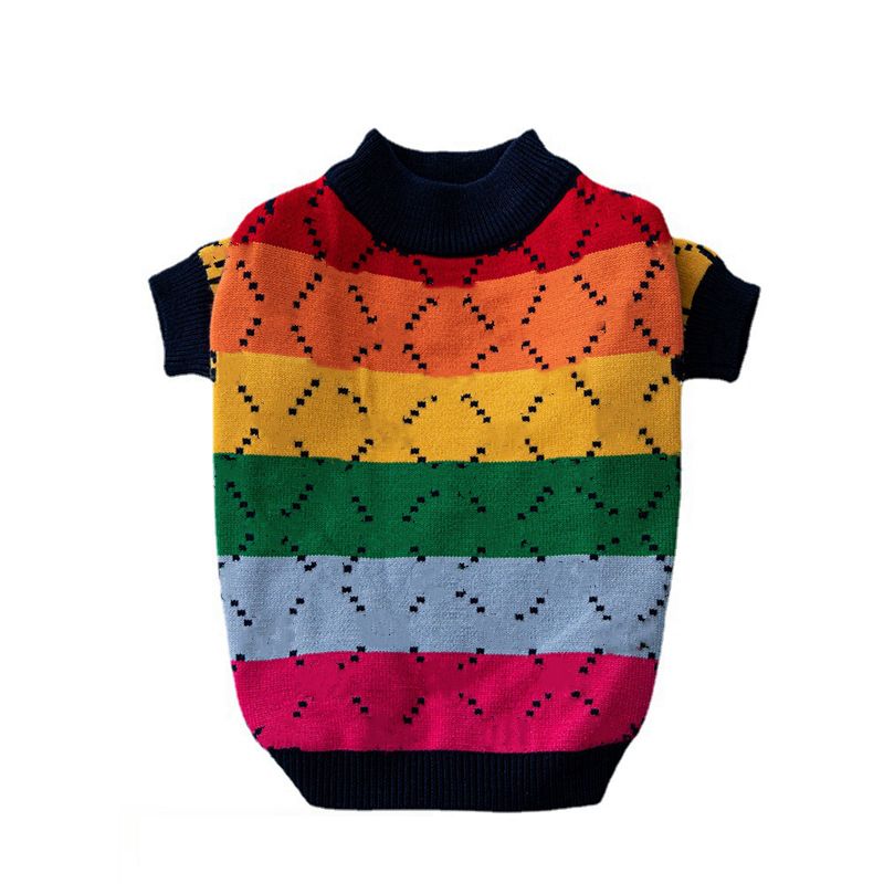 Designer Dog Clothes Luxury Dog Apparel Winter Warm Pet Sweaters Knitted Turtleneck Cold Weather Pets Coats Puppy Cat Pullover Clothing for Small Dog 