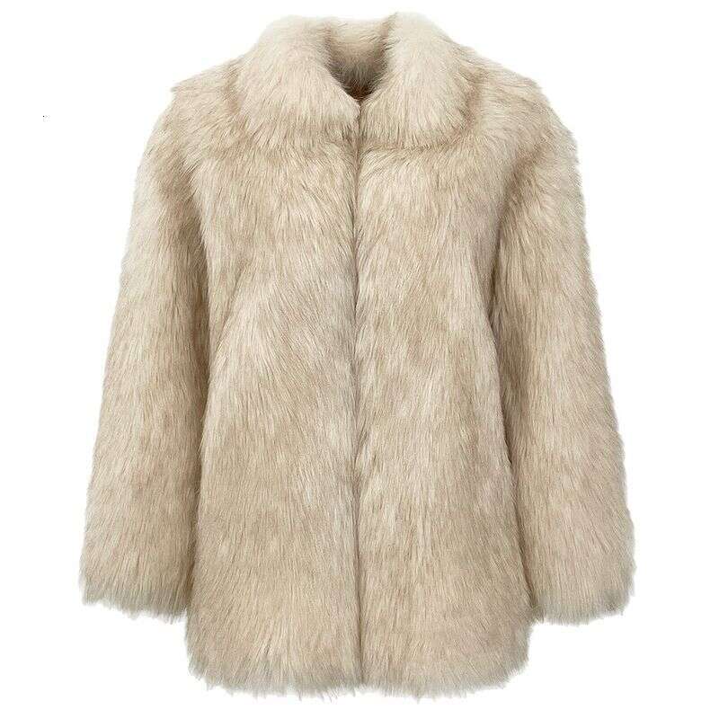 Clothing Eco Friendly For Women Faux Fox Fur Coat Women's Short Fashionable Warm Winter Jacket - Customizable Colors, S/M/L