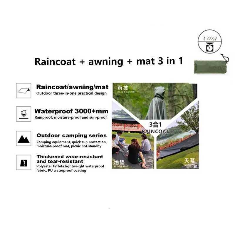 Hooded Rain Poncho Waterproof Portable Outdoor Canopy Lightweight Raincoat Hiking Hooded Coat for Hiking Camping adults Y250814